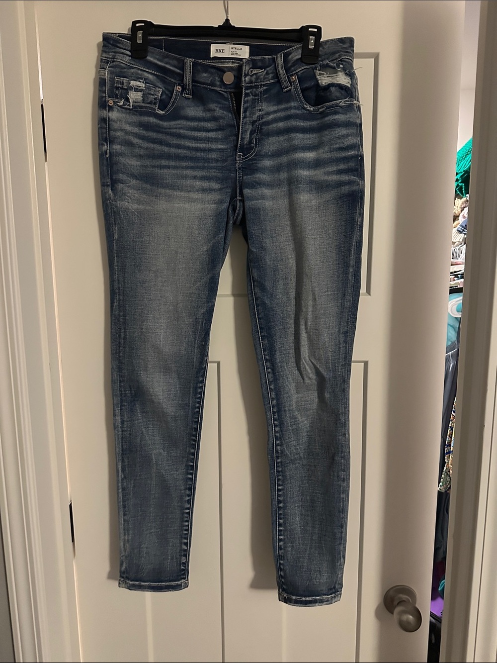 BKe Stella Blue Distressed Skinny Jeans